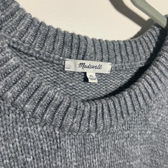 Madewell Alpaca Wool Blend Striped Retro Preppy Crewneck Sweater - Size XL - Picture 3 of 7